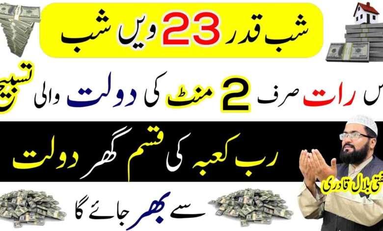 23vi shab e qadr dua to become crorepati