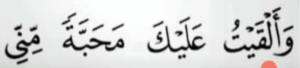 وَالْقَيْتُ عَلَيْكَ مَحَبَّةً مِّنِّی