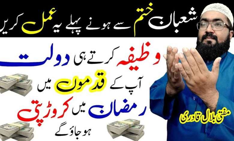 Shaban wazifa for dolat