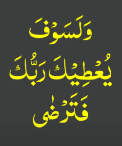 ولسوف یعطیک ربک فترٖضیٰ