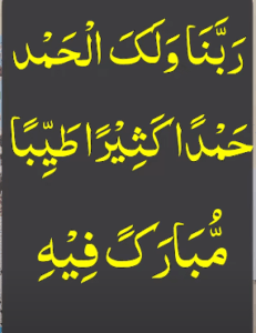 ربنا ولک الحمد حمدا کثیرا طیبا مبارک فیہ