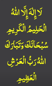 لا الہ الا اللہ الحلیم الکریم سبحانک و تبارک اللہ رب العرش العظیم