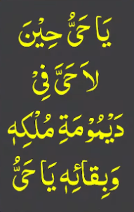 یاحی حین لاحی فی دیمومۃ ملکہ وبقائہ یاحی