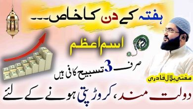 Hafte k din crorepati hone ka ism e azam