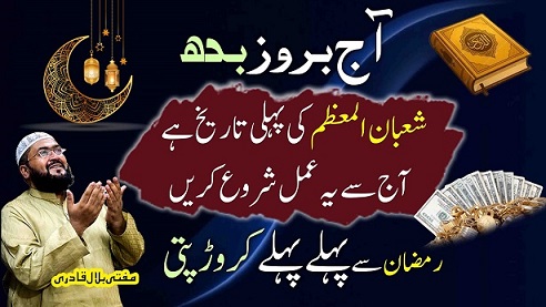 Shaban k phly Budh ka dolat ka wazifa