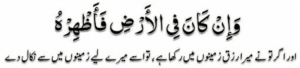 وان کان فی الارض فاظھرہ